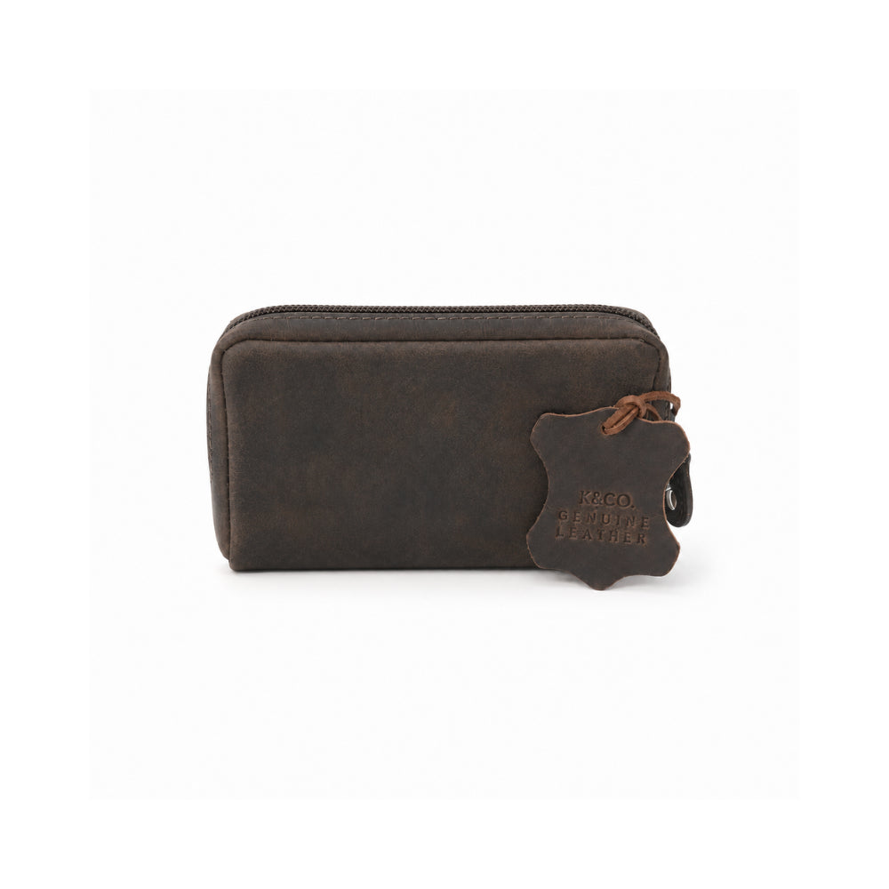 K&Co. Genuine Leather Coin Purse - ESPRESSO
